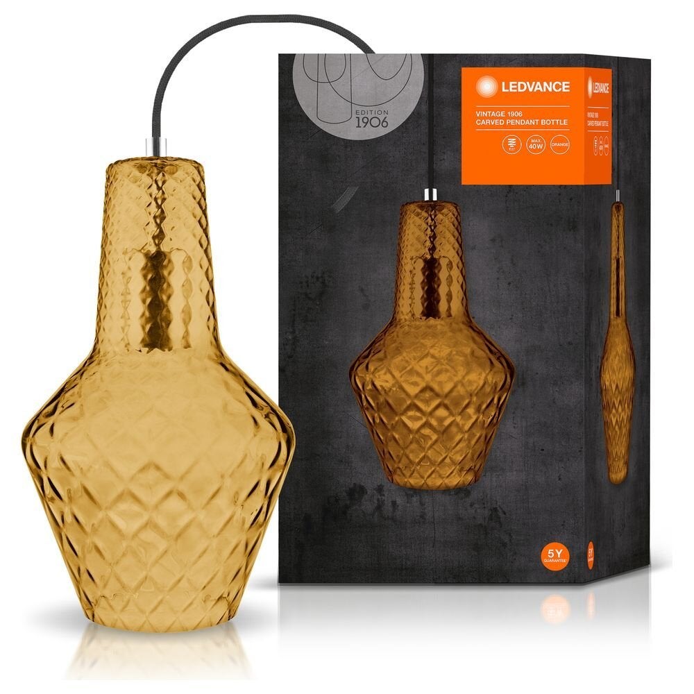 Vintage hanglamp in oranje E27
