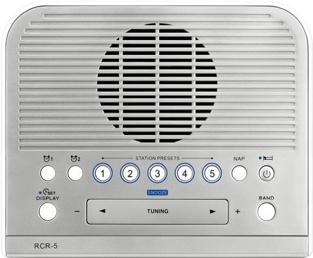 Radiovækkeur Sangean RCR-5 FM, AM (1018) Sølv, Hvid