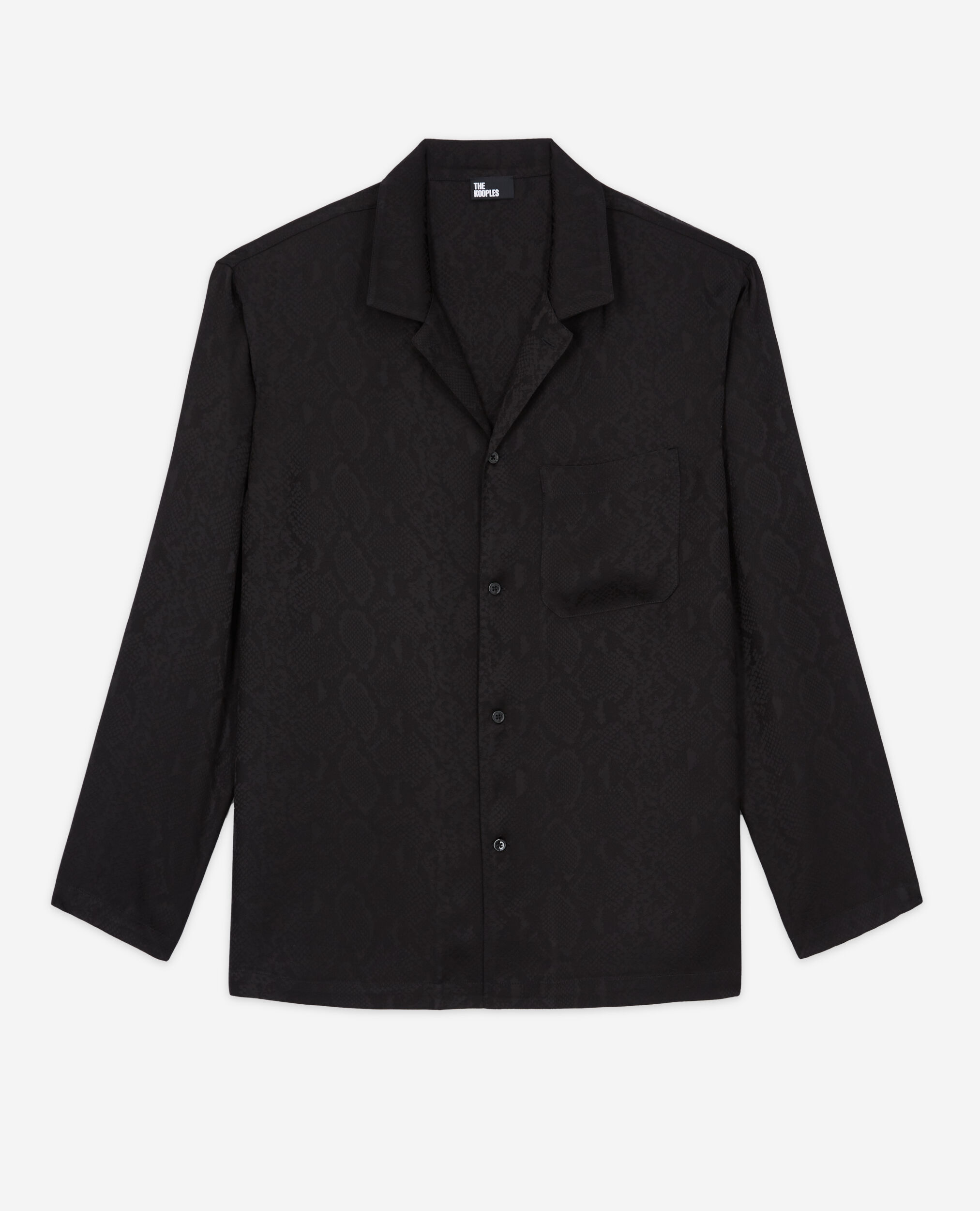 Chemise casual python noir