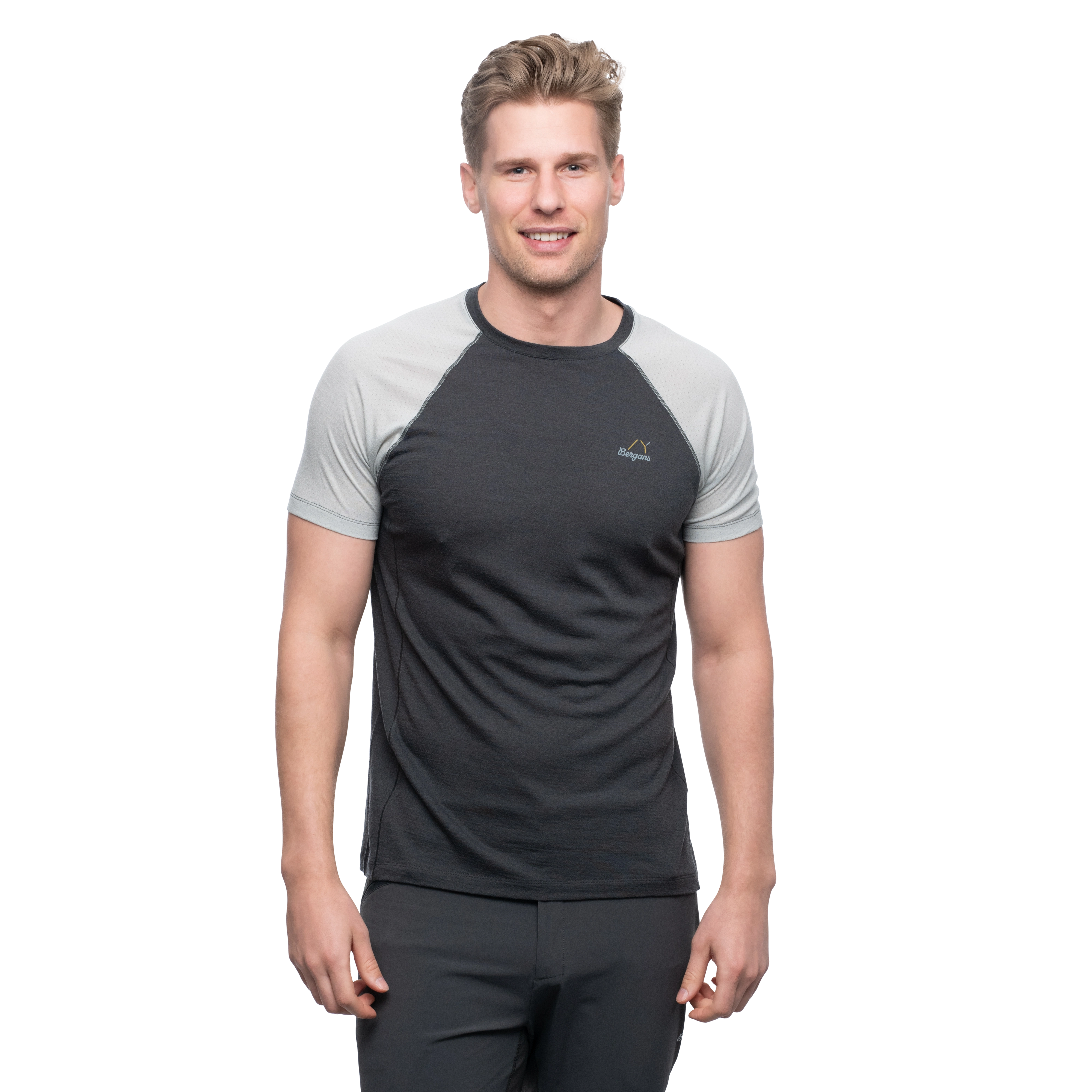 Y LightLine Merino Tee Men Dark Shadow Grey / Pearl Grey