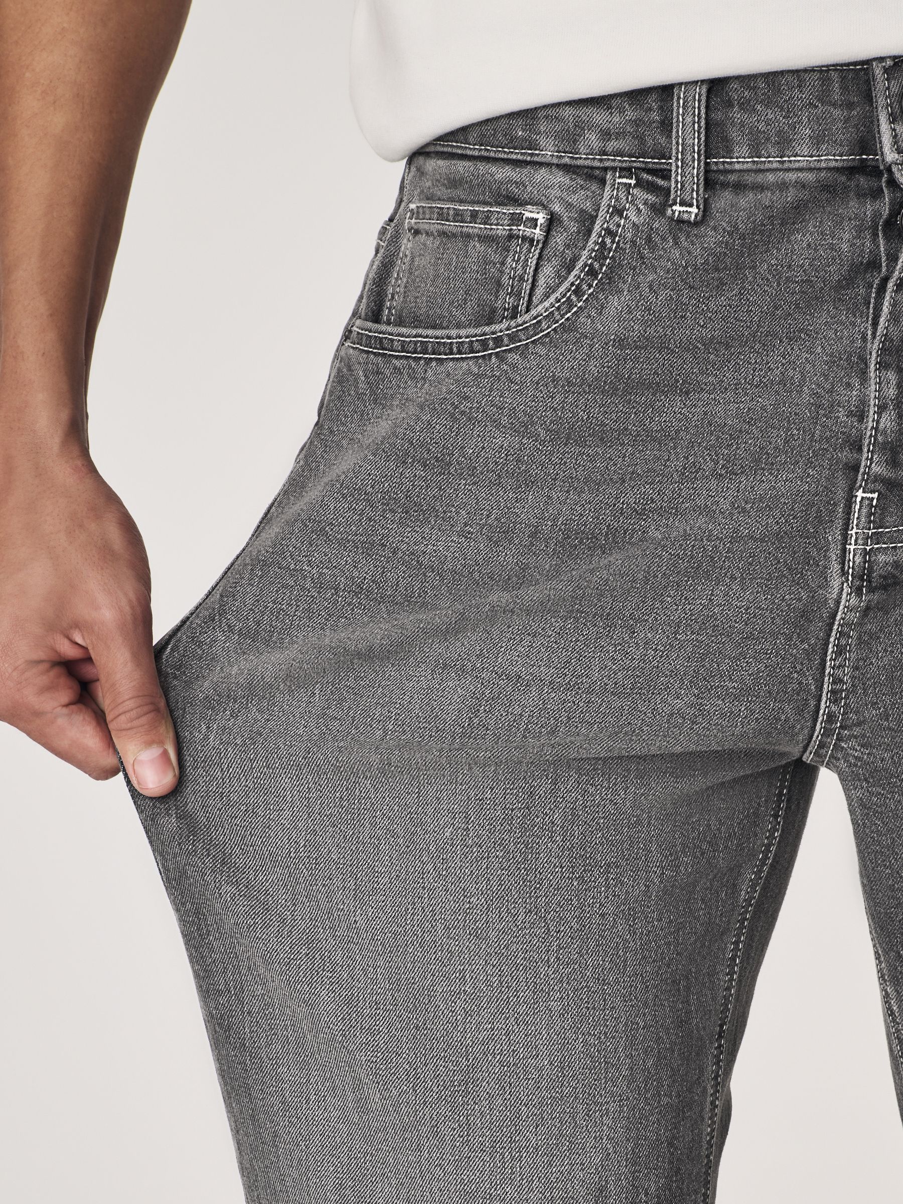 Grijs - Straight fit - Vintage wash denim jeans
