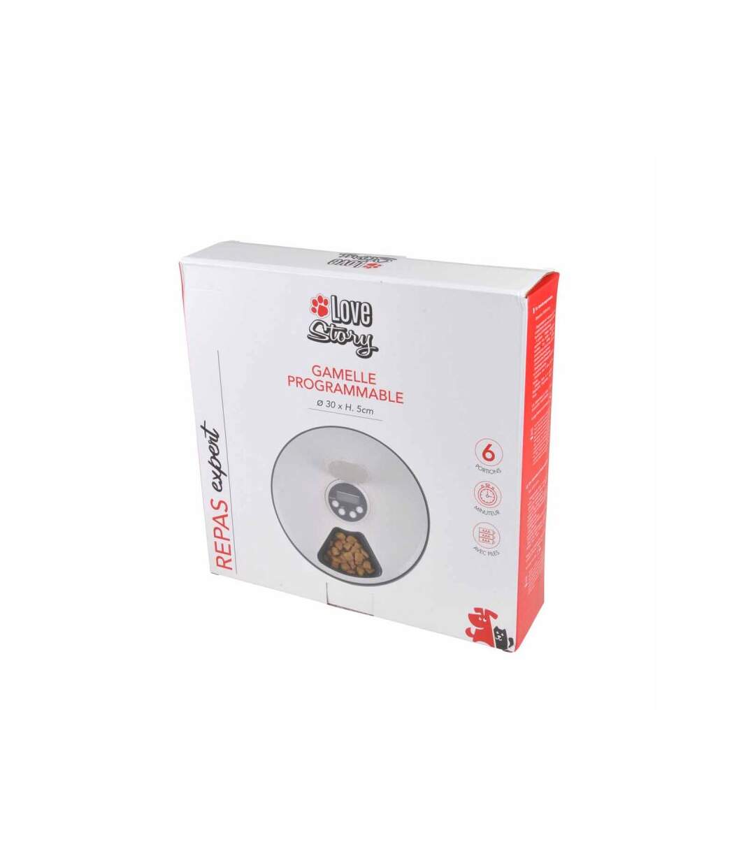 Paris Prix - Gamelle Pour Chat programmable 30cm Blanc