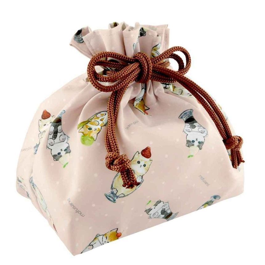 Toa Kinzoku - mofusand Drawstring Lunch Bag (Cat Parfait)