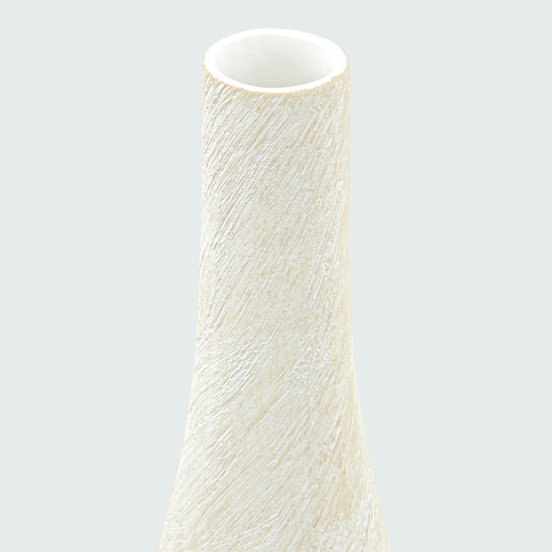 Vase soliflore wavy 'Riad' blanc et beige