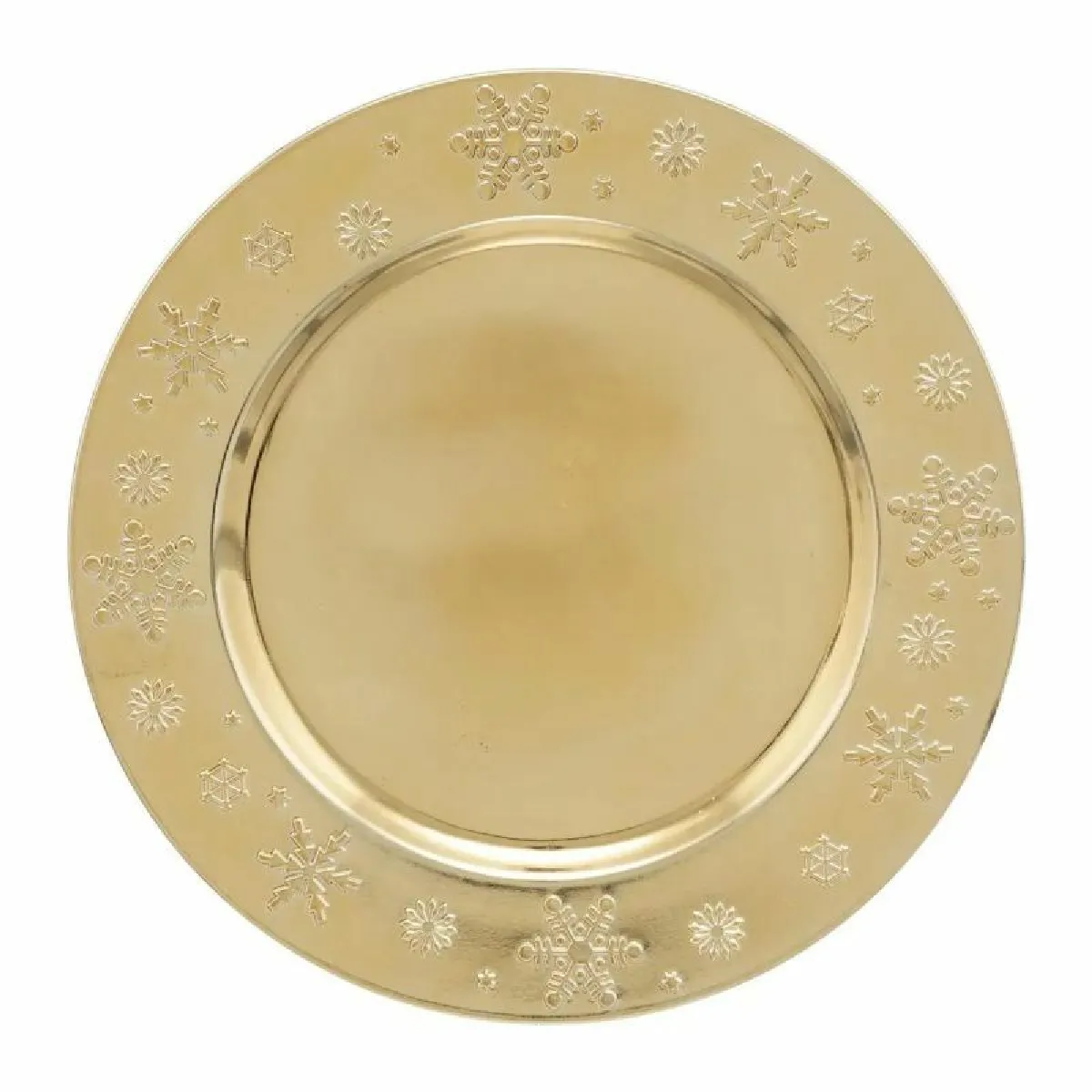 Assiette Présentation Flocon 33cm Or
