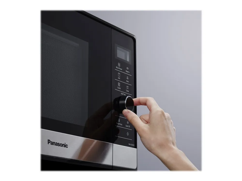 Panasonic NN-GD38 - Mikrobølgeovn med grill - 23 liter - 1000 W - rustfrit stål/sort