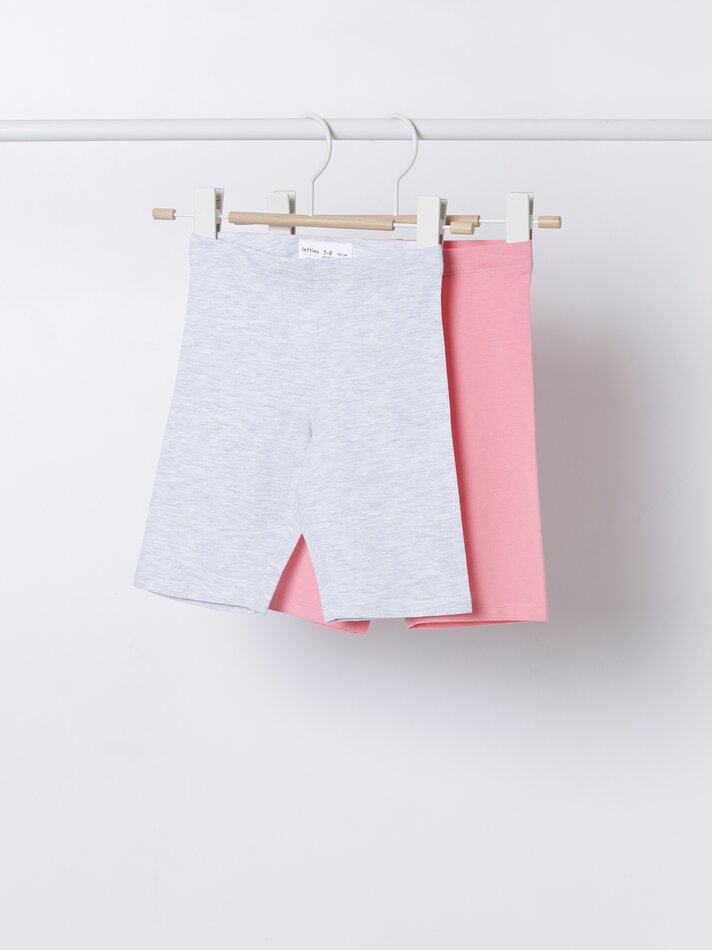 Conjunto de 2 Leggings de Ciclismo - Cinza Claro