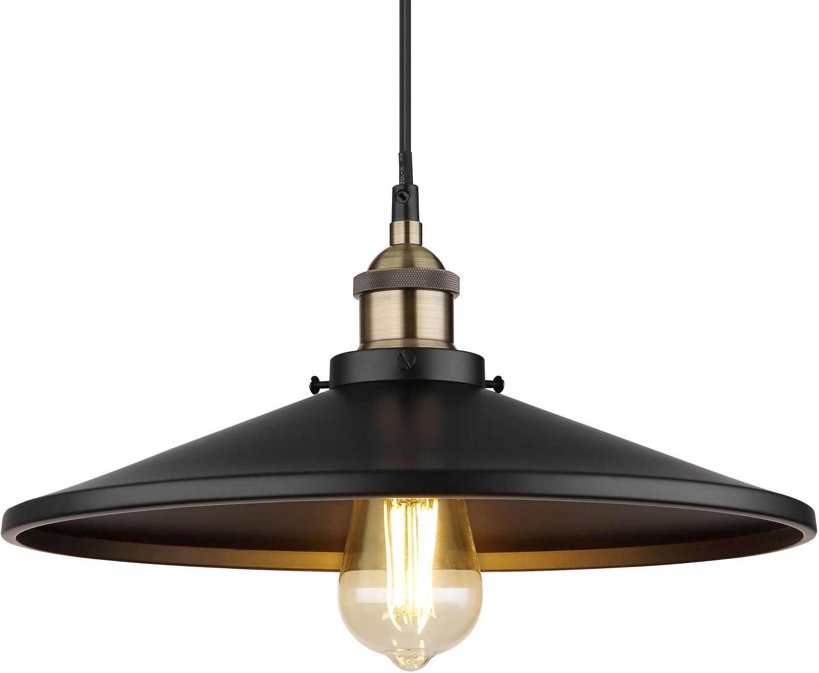 Hängeleuchte - messingfarben-schwarz matt - 120 cm