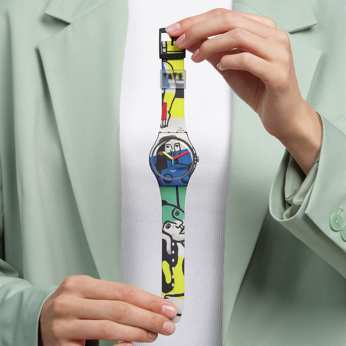 Montre SWATCH New gent bioceramic Leger's two women holding flowers homme bracelet silicone multicolore