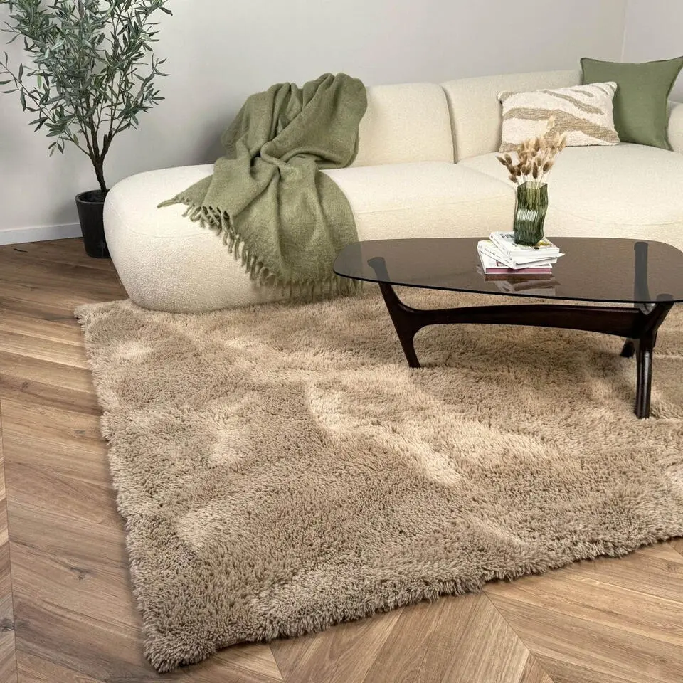 Interieur05 hoogpolig vloerkleed Furr bruin - 80 x 140 cm