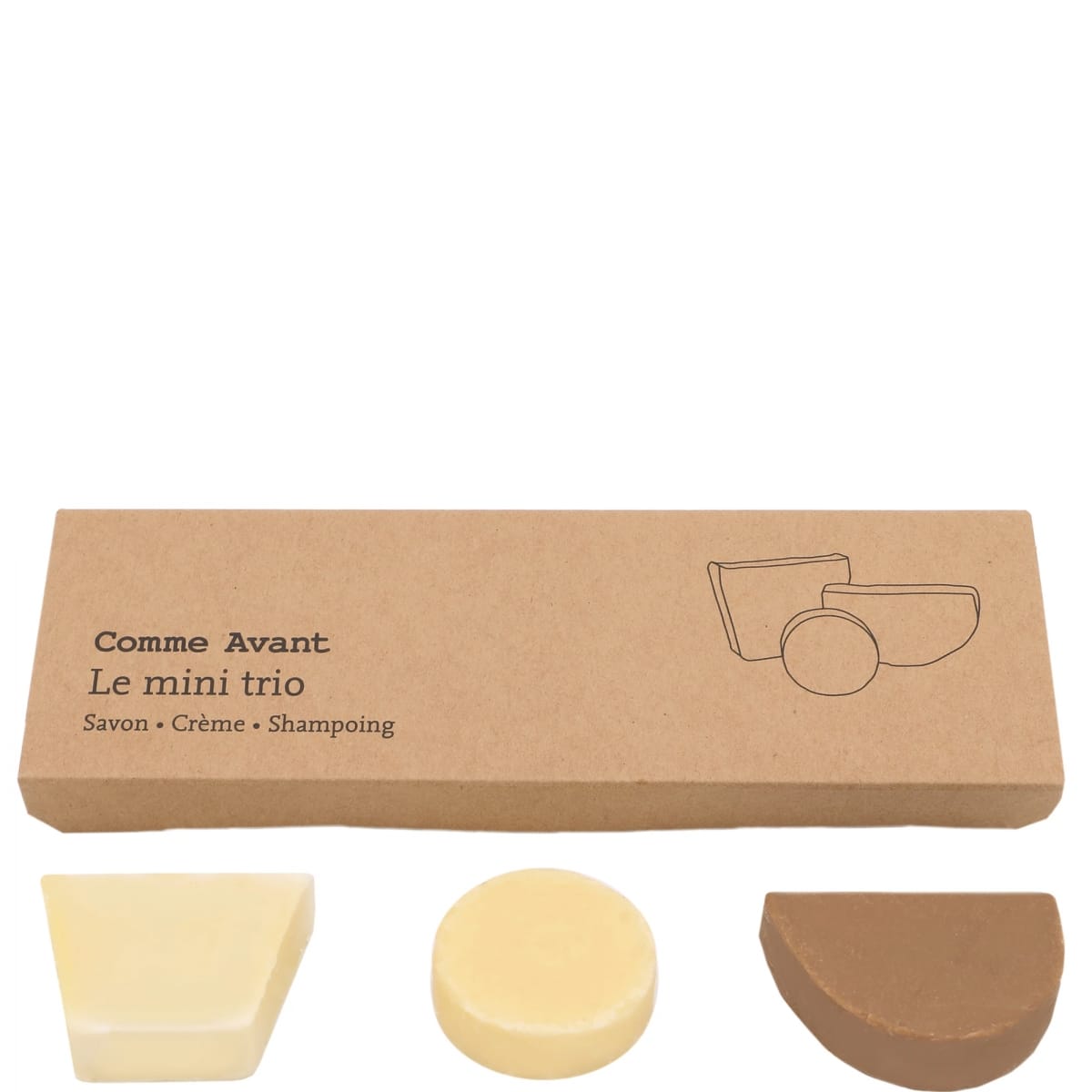 Comme Avant Mini-Coffret Trio Soins Naturels Cosmétiques - Savon - Crème - Shampoing