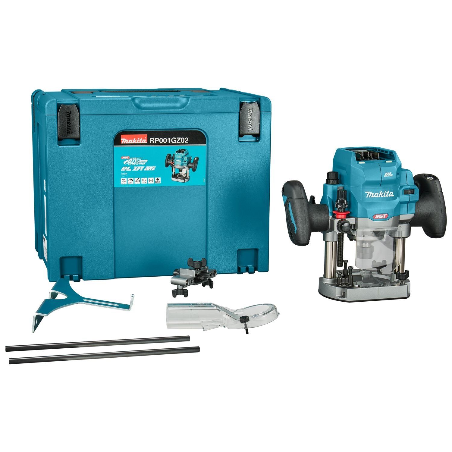 Makita RP001GZ02 Accu bovenfrees met AWS XGT 40 V Max Basic Body in Mbox