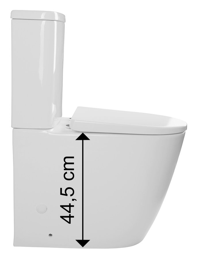 Sapho Turku duoblok toilet randloos wit met zitting