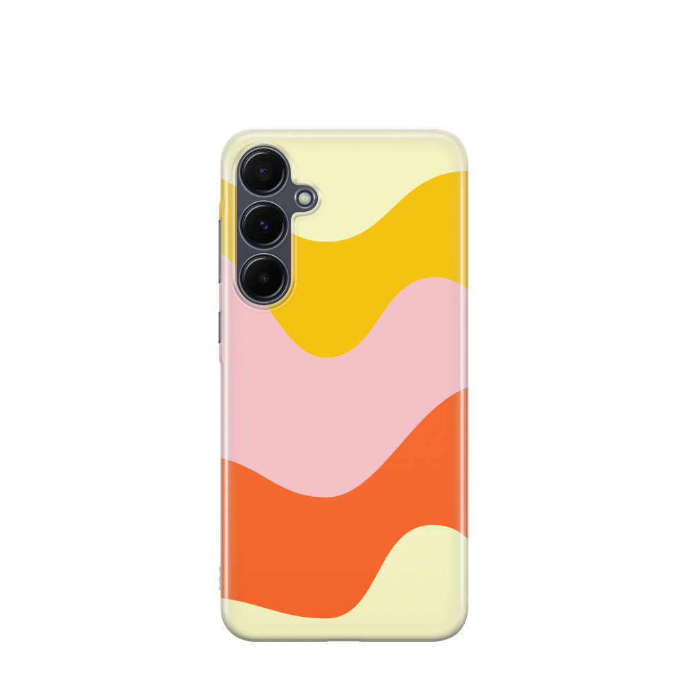 Samsung Galaxy A55 Gummi Hülle Sonnenwellen - Gelb