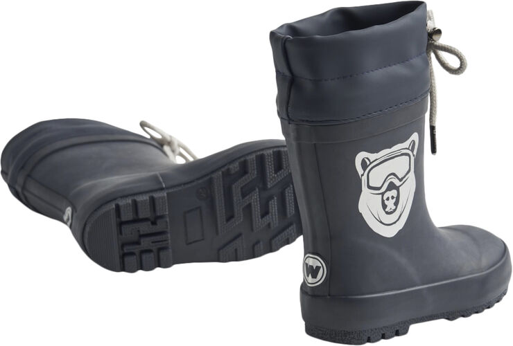 Wheat Rubber Boot Thermo Solid Navy bear