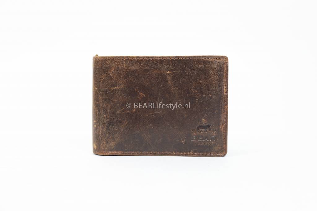 Billfold 'Jan' vintage bruin Vintage bruin