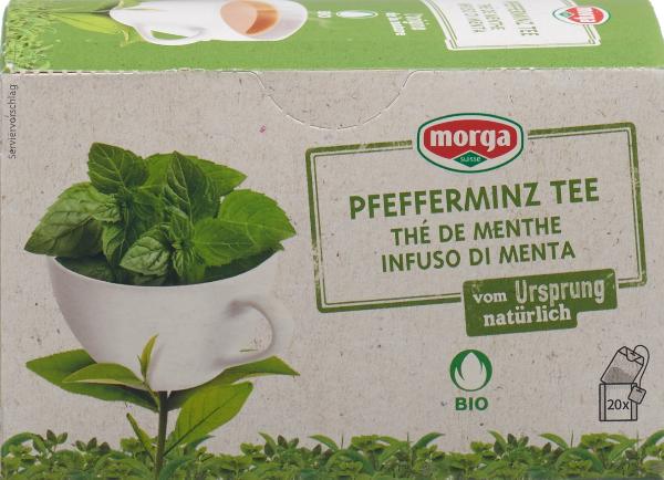 MORGA Pfefferminz Tee Tees mit Hülle Bio Knospe Btl 20 Stk