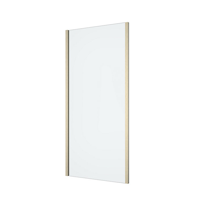 Paroi de douche fixe l.90 x 195 cm, profilés alu finition doré satin, GoodHome Ledava