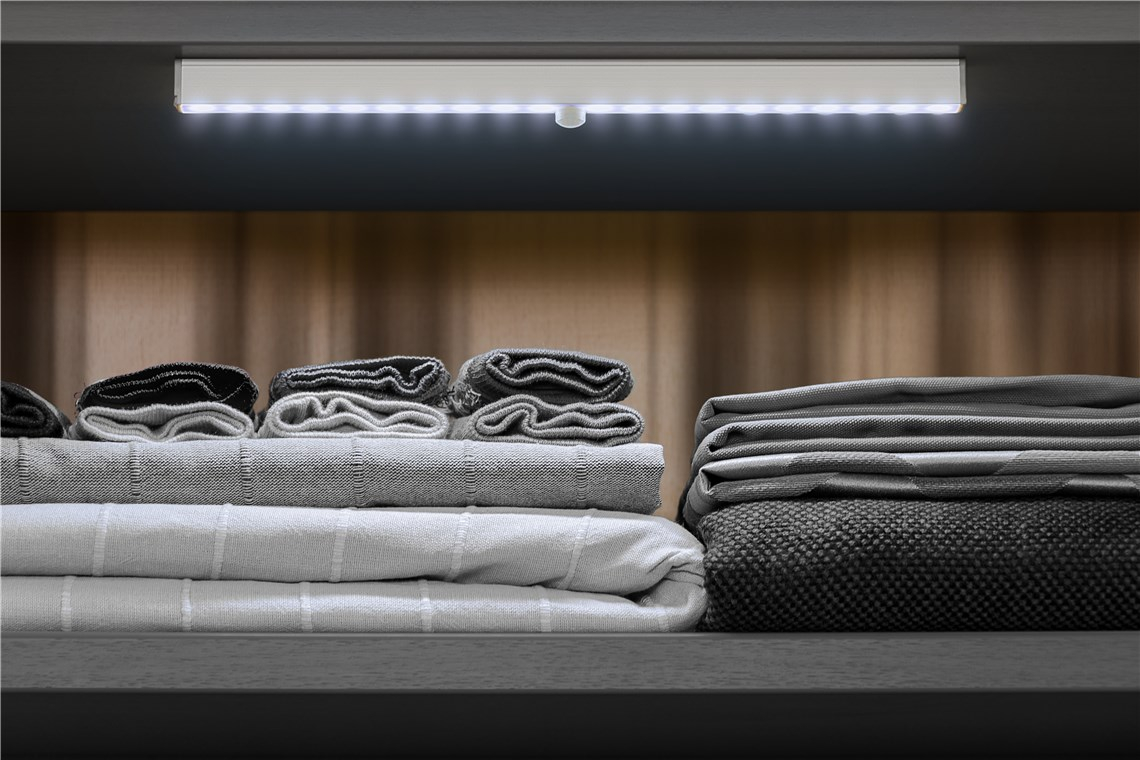 (33cm) Kabellose LED Lichtleiste Schrank Beleuchtung mit Bewegungsmelder (58288) - Warmweiss