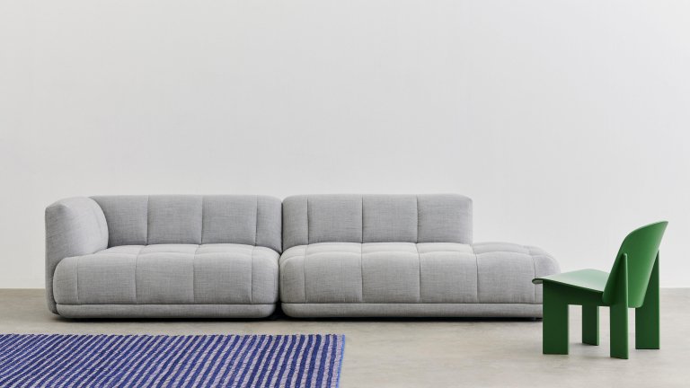 Hay Channel deurmat 50x80 blauw/wit