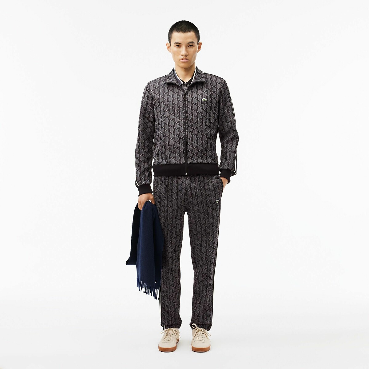 Suéter LACOSTE com zíper e gola alta