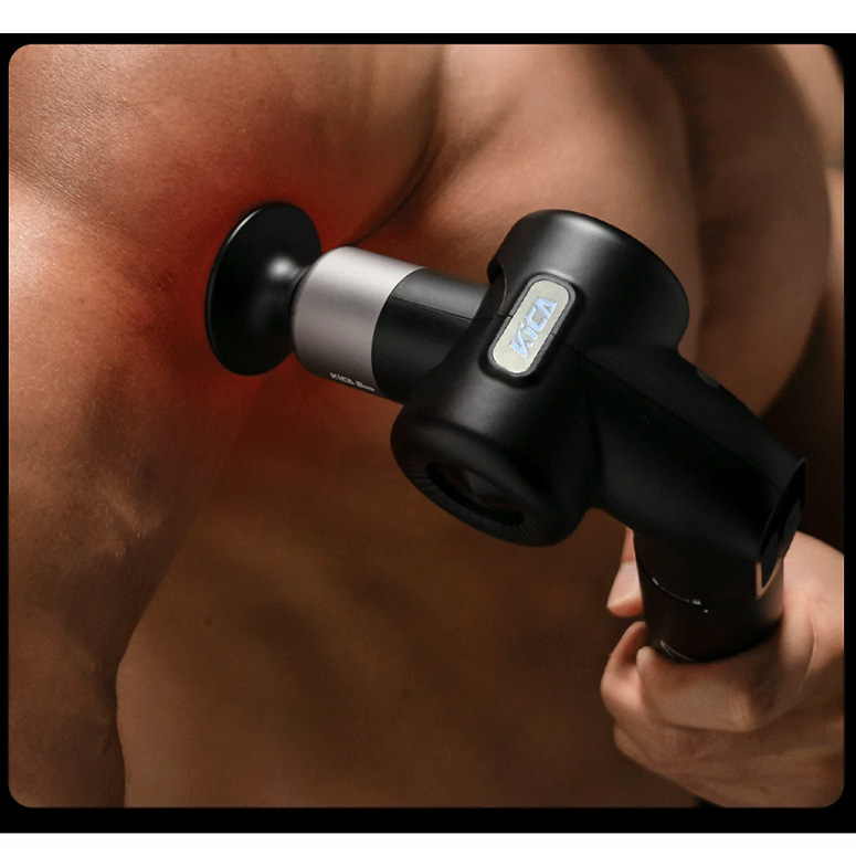 Evo Verstellbare Massagepistole Elektronische Muskelmassagepistole mit 6 Aufsätzen   Wärmefunktion (4000723) - Schwarz