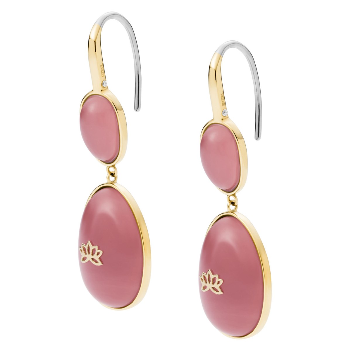 Boucles d'oreilles femme Fossil Georgia acier doré