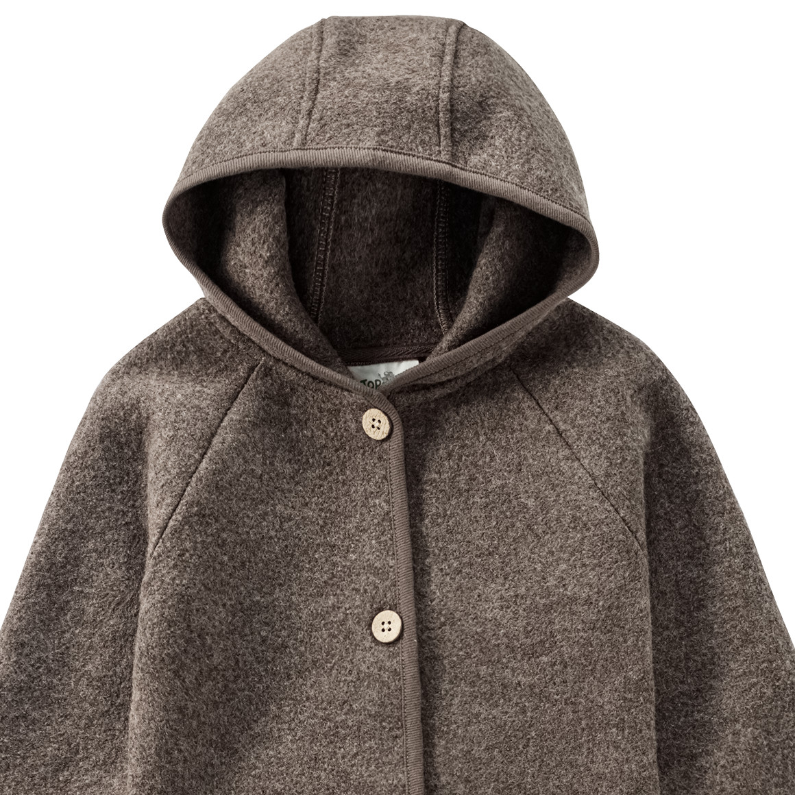 Topomini Pure Collection Baby Wollwalk-Overall mit Umschlagbündchen braun