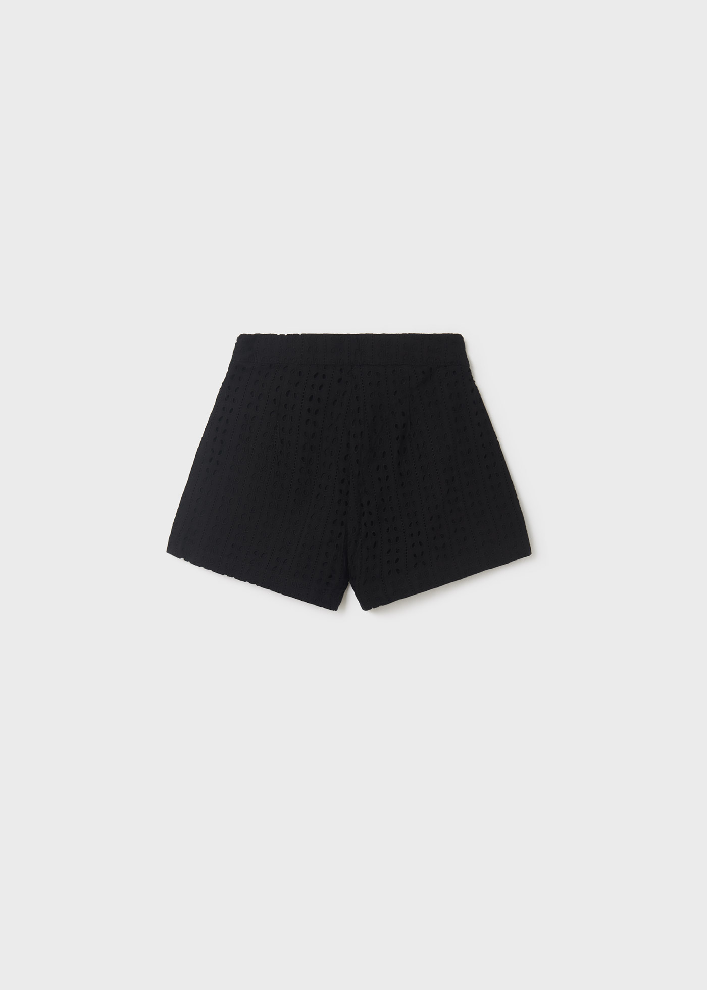 shorts de algodão perfurado para meninas