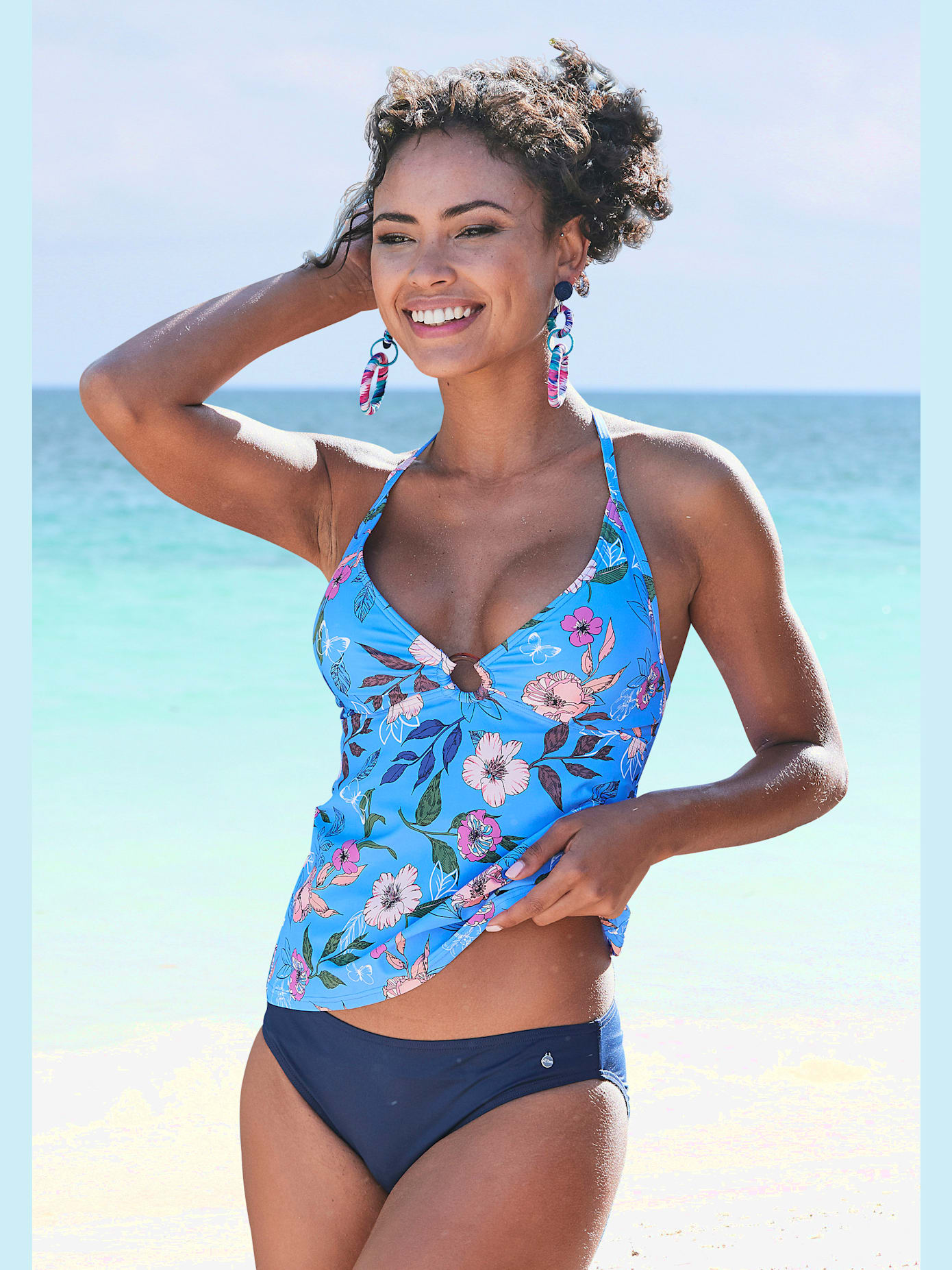 Haut de tankini imprimé floral moderne