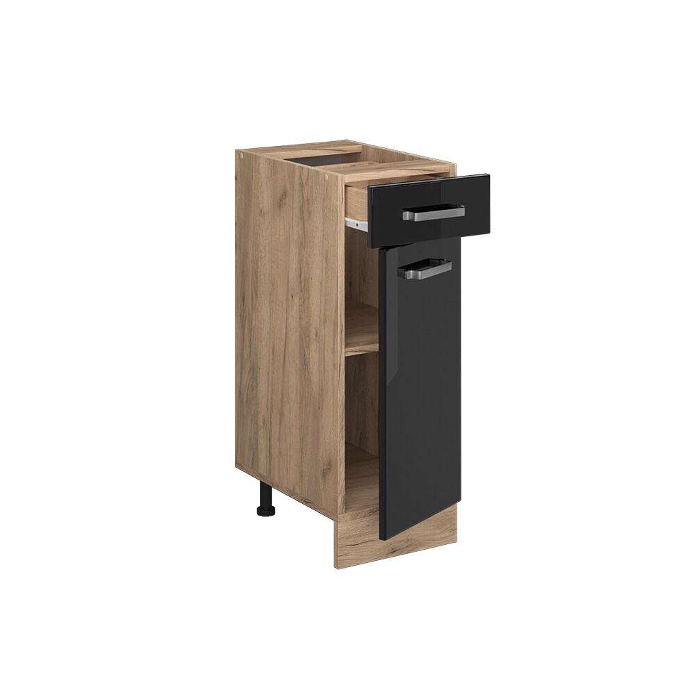 Vicco Schubunterschrank Küchenschrank R-Line Solid Eiche Schwarz 30 cm modern
