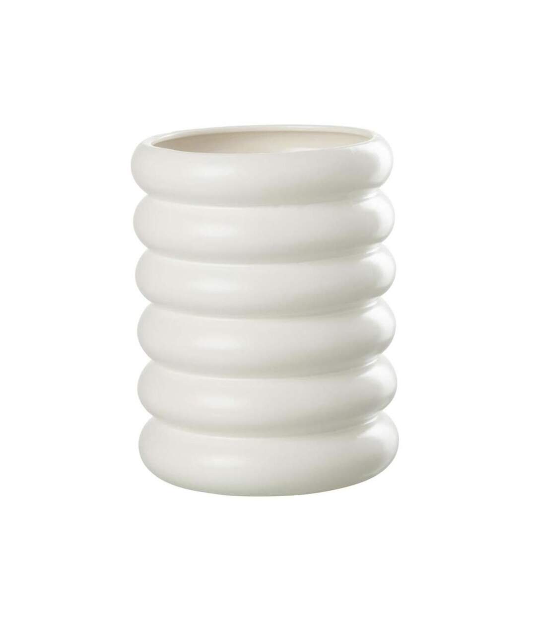Paris Prix - Cache-pot En Porcelaine bouées 25cm Blanc