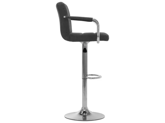 Chaises de bar lot de 2 gris foncé tissu