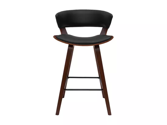 Tabourets de bar design noir et bois foncé H65 cm (lot de 2) SYRAH