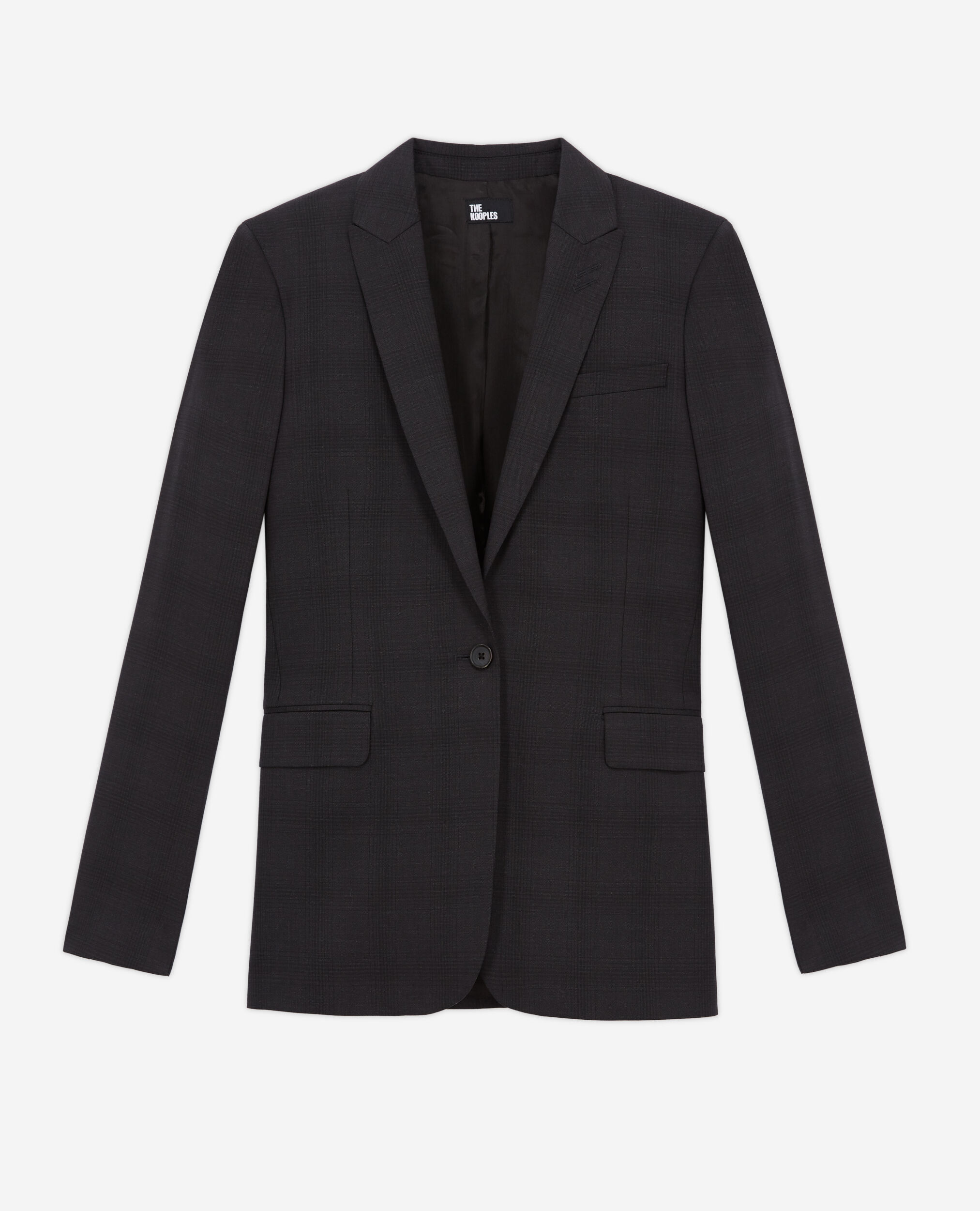 Veste de costume en laine à carreaux