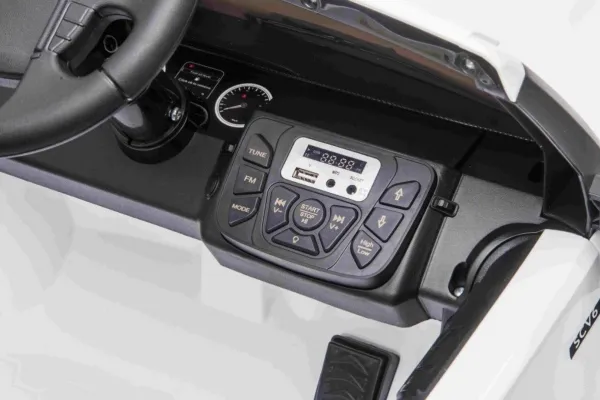 Land Rover Discovery elektrisk børnebil hvid   fjernbetjening   EVA-hjul   langsom start   MP3-radio