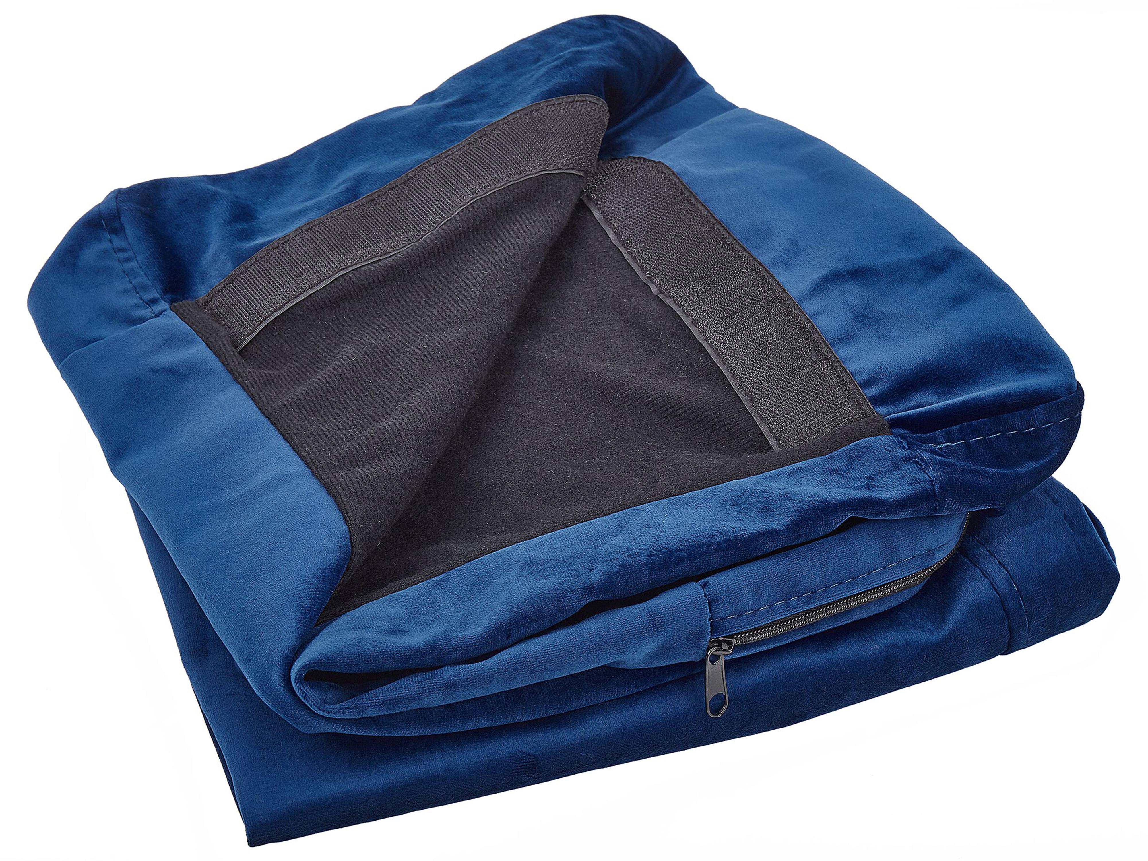 Hoes voor tweezitsbank BERNES Fluweel Marineblauw