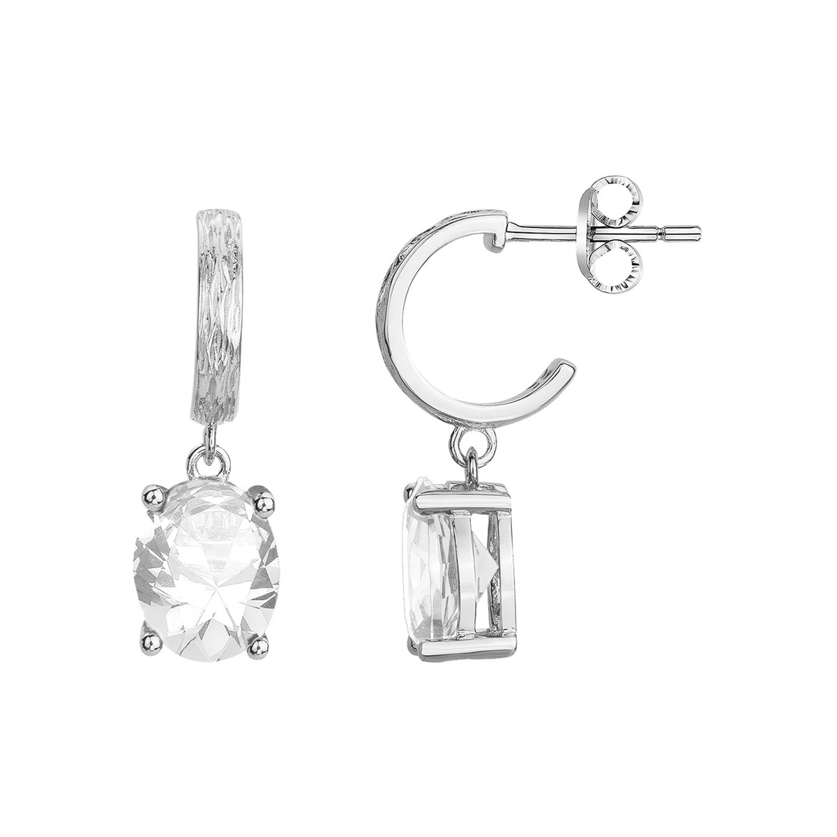 Boucles d'oreilles Elisabeth en Argent avec oxyde de zirconium blanc