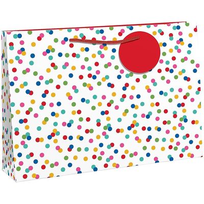 Clairefontaine - Sac cadeau à pois multicolore - 37,3 x 11,8 x 27,5 cm