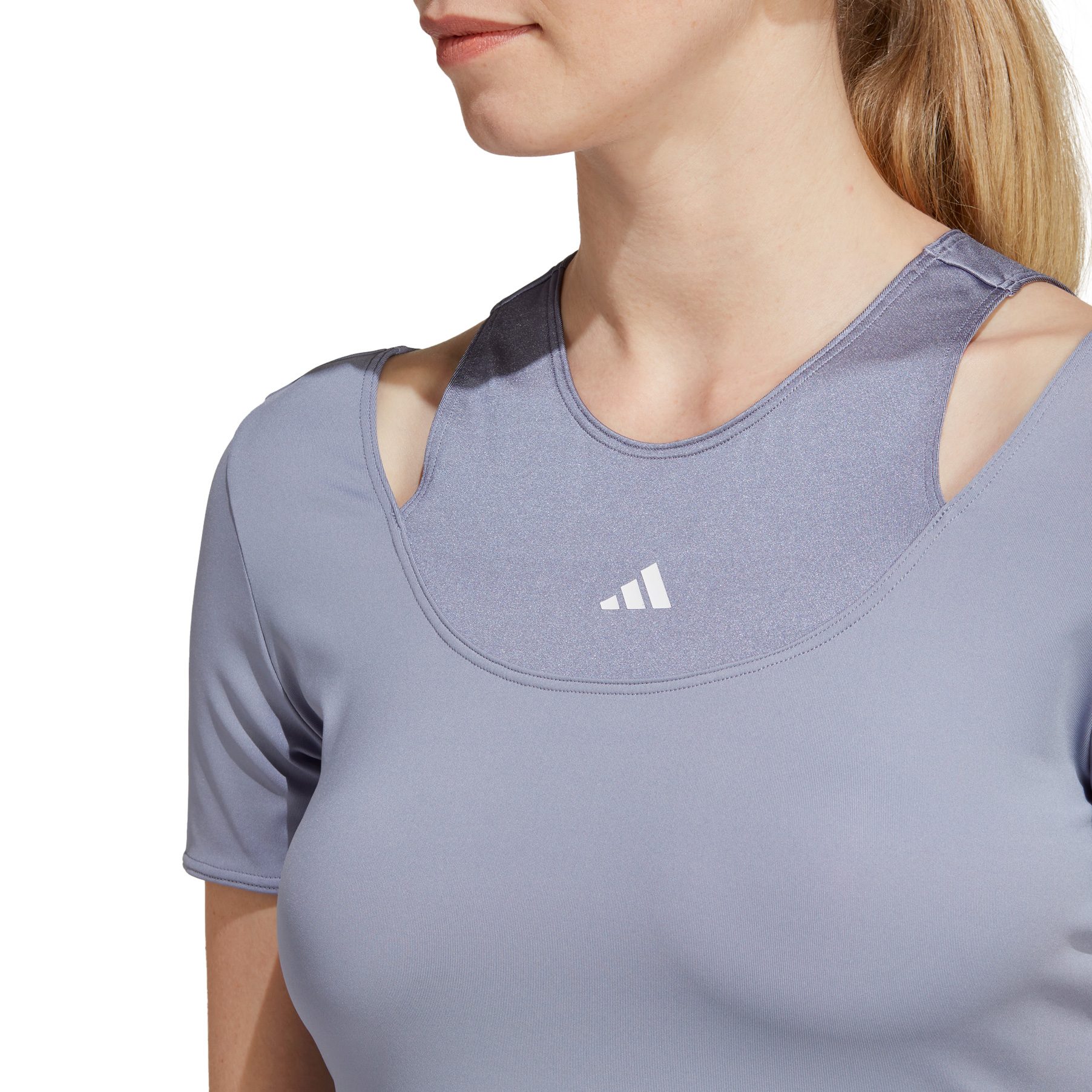 adidas HIIT Aeroready Crop Training T-Shirt Damen silver violet