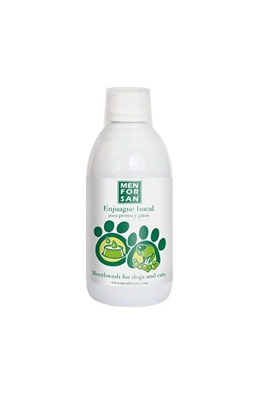 Enxaguante bucal antitártaro Menforsan 500ml. Para cães e gatos.