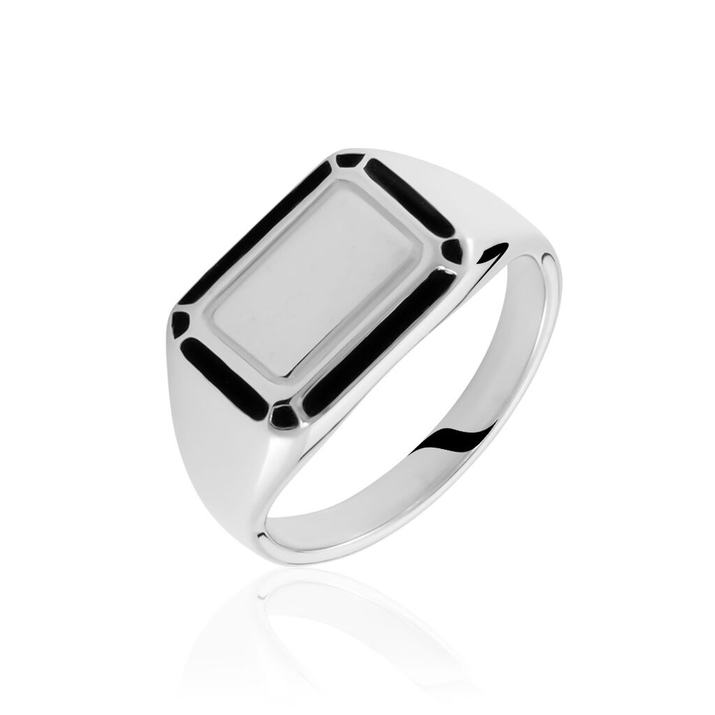 Chevalière Manny Argent Blanc