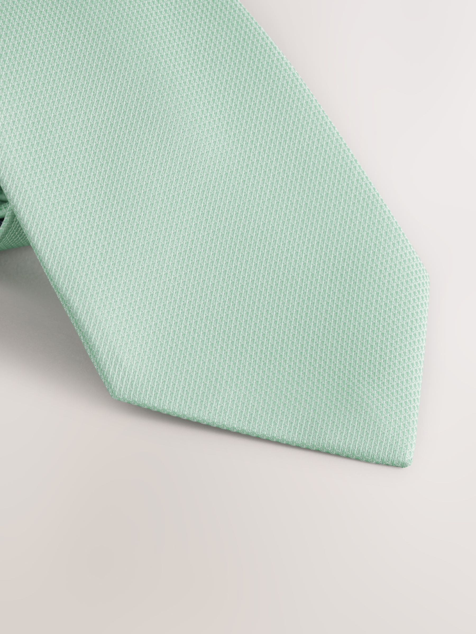 Grijs-groen - Standaard - Stropdas met textuur