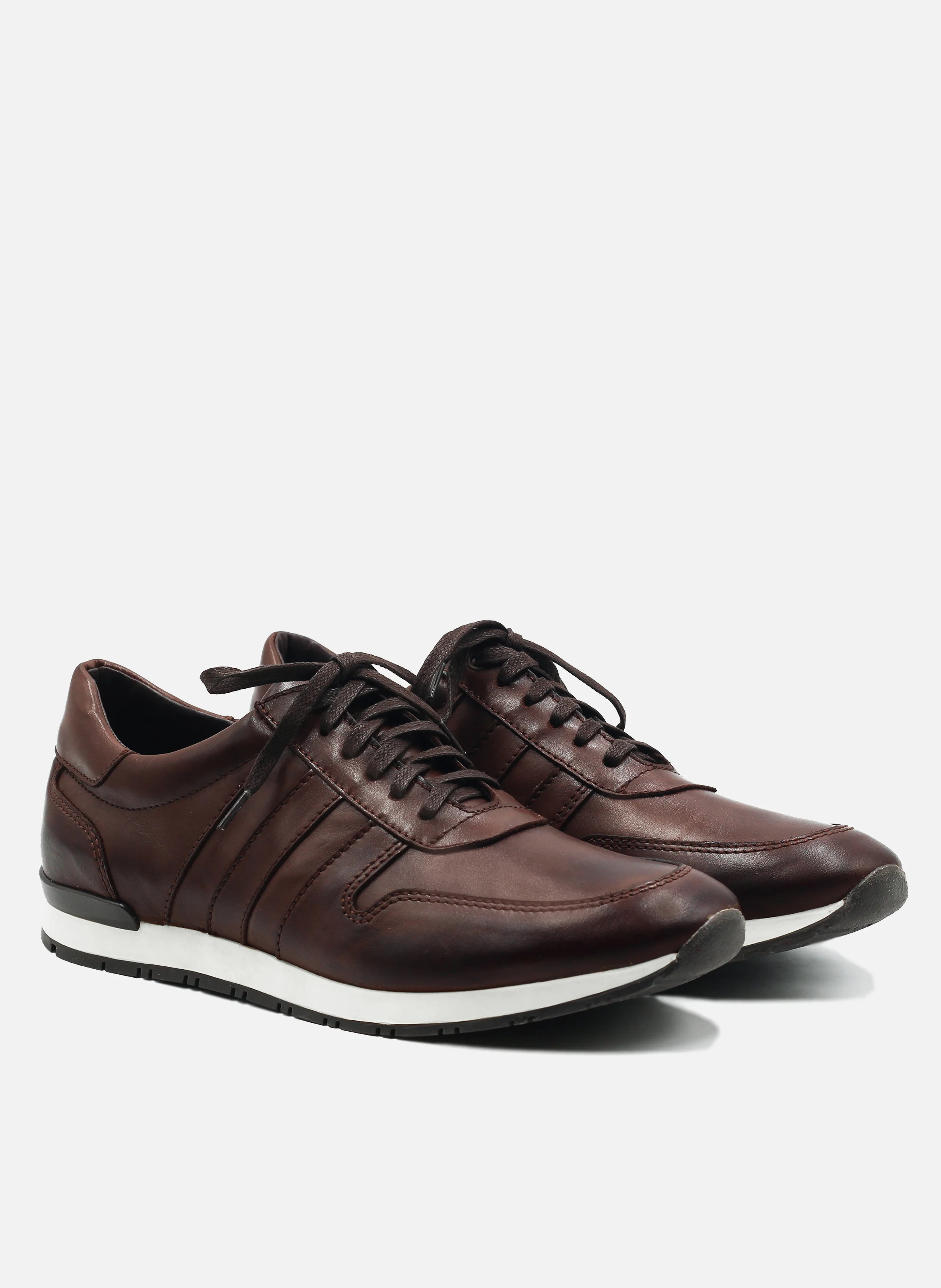 Sneakers cuir lisse | Marron