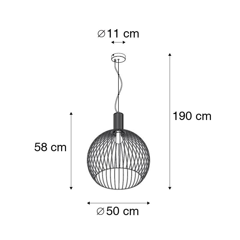 Design ronde hanglamp zwart 50 cm - Dos