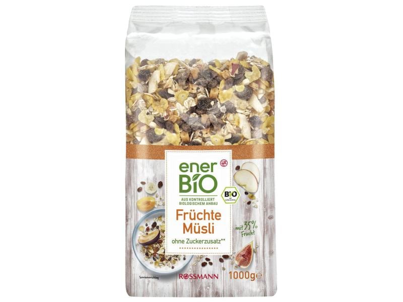 enerBIO Müesli Früchte 1 kg Knuspriges Bio-Müesli