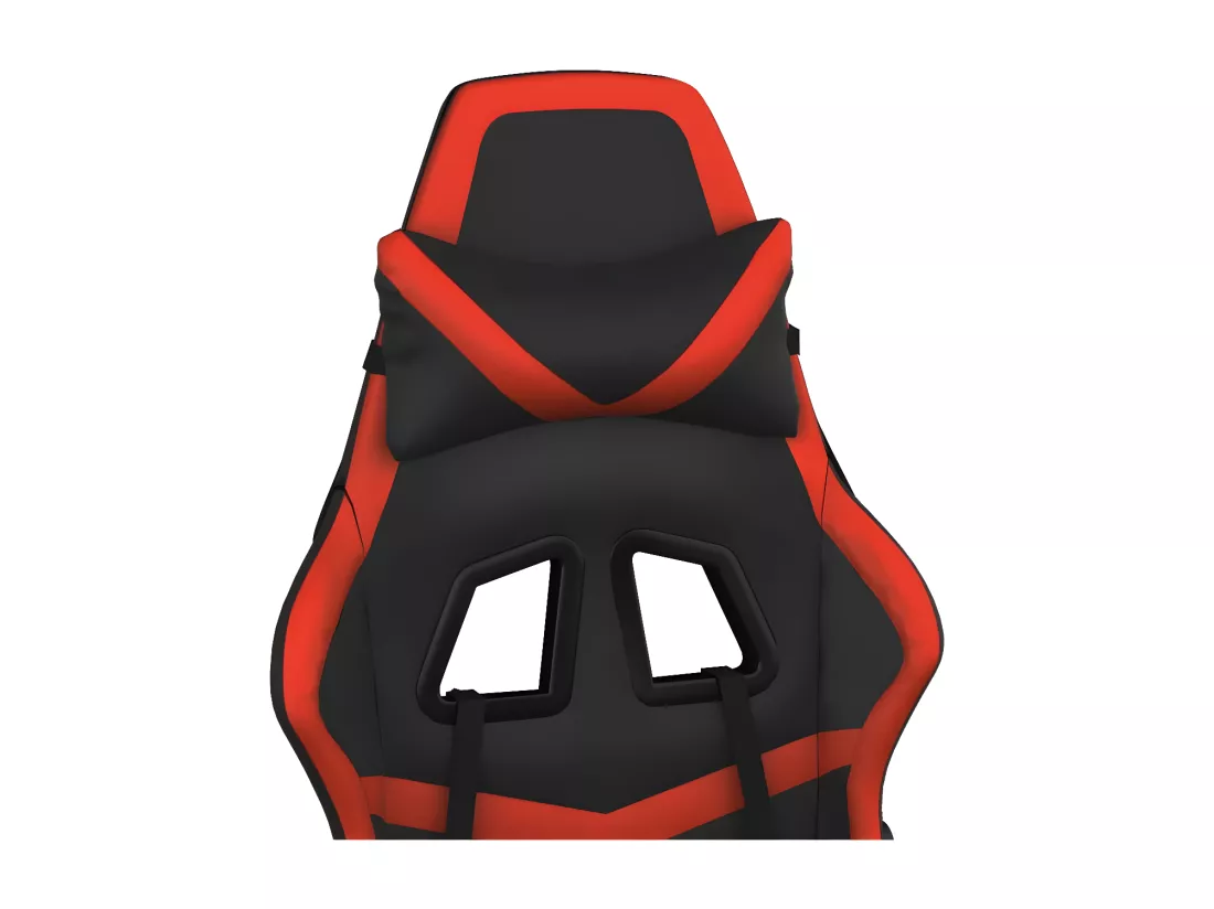 Chaise de jeu avec repose-pied Noir et rouge Similicuir