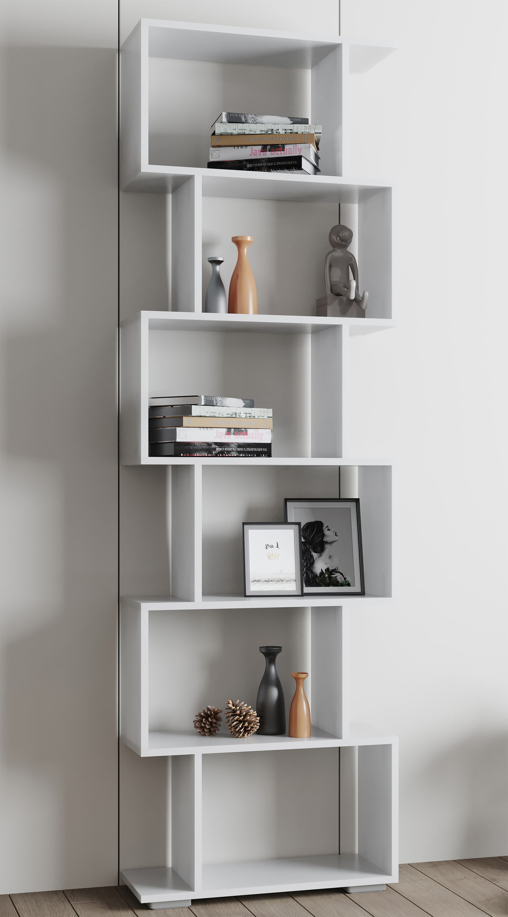 VCM Holz Raumteiler Stand Regal Bücherregal Deko Bücher 6 Fächer Standregal Palusa L