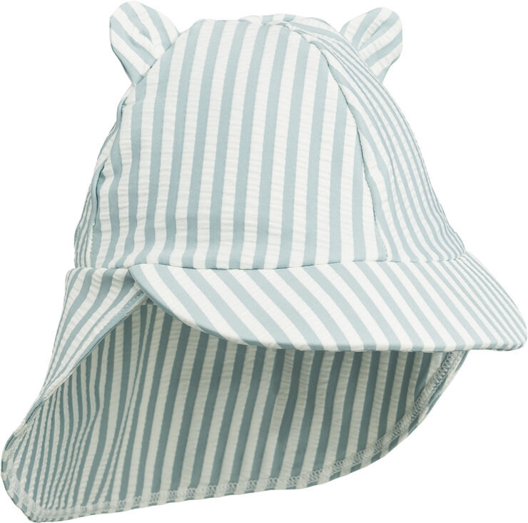Liewood Senia seersucker sun hat Y/d stripe: sea blue/white