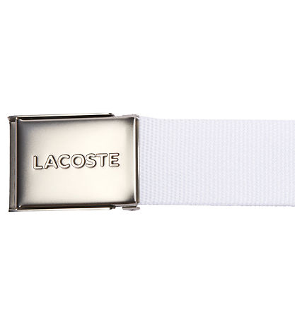 Lacoste Gürtel - Gewebt Strap - Weiß m. Logo